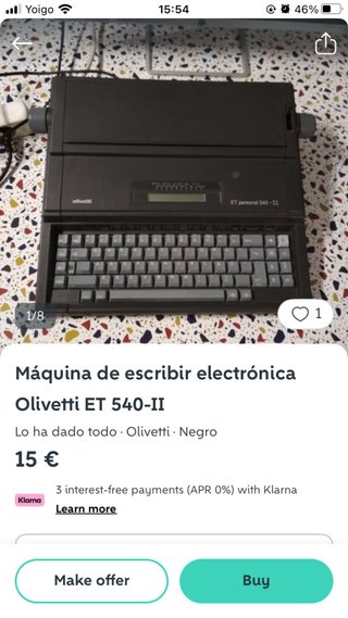 Olivetti ET personal 540-II Máquina de escribir