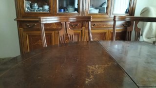 Mesa comedor extensible + 6 sillas madera