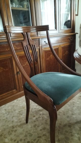Mesa comedor extensible + 6 sillas madera