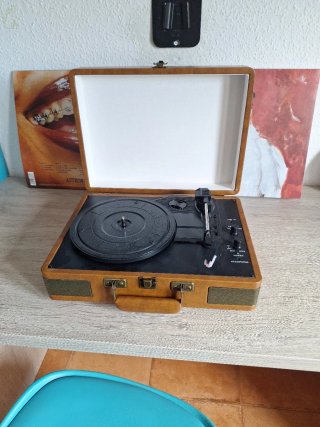 Tocadiscos Vinilo Portátil Maleta Marrón