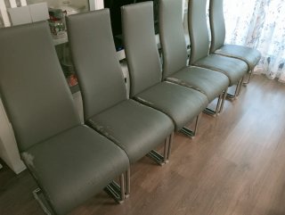 Juego de 6 sillas de comedor grises
