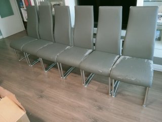 Juego de 6 sillas de comedor grises