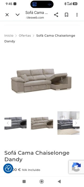 Sofá cama Chasselong beige