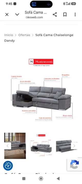 Sofá cama Chasselong beige