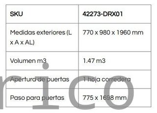 Caseta Armario Metálica Palladium 77x98x196 cm - Duramax