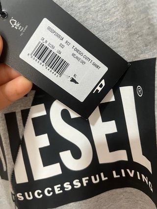 Camiseta Diesel XL Gris Nueva con Etiqueta