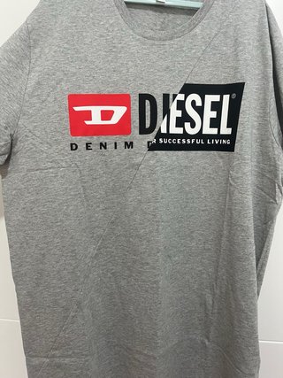 Camiseta Diesel XL Gris Nueva con Etiqueta