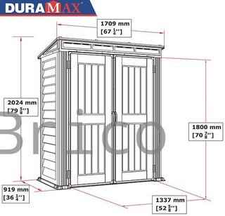 Caseta PVC Yardmate Pent Plus 91x170x202 cm - Duramax