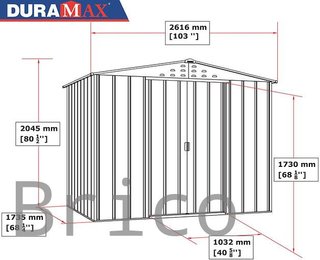 Caseta Metálica Top Artemisa 173x261x204 cm - Duramax