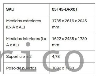 Caseta Metálica Top Artemisa 173x261x204 cm - Duramax