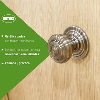 Pomo para puerta latón acabado cuero