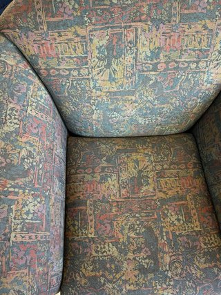 Conjunto de sofás y sillón de tela