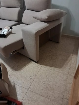 Sofá extraíble beige tela