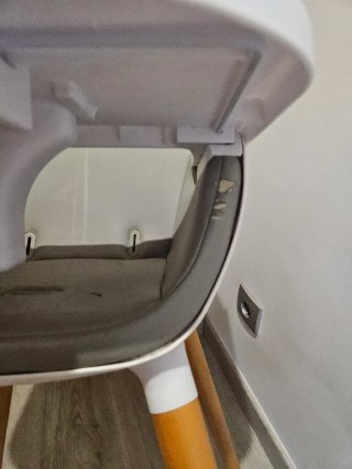 Trona Kinderkraft gris y madera