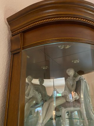 Mueble de esquina clásico madera y cristal