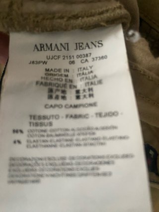 Pantalón Armani Jeans Talla 32 Marrón