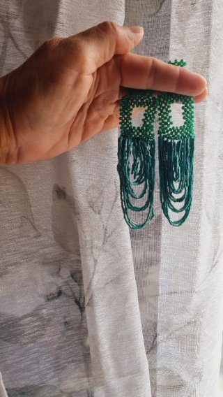Pendientes Zara Abalorios Turquesa