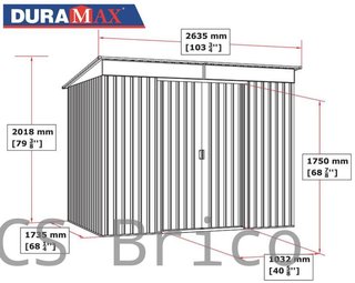 Caseta Metálica Top Shed Pent Roof Antracita 173x263x201 cm - Duramax