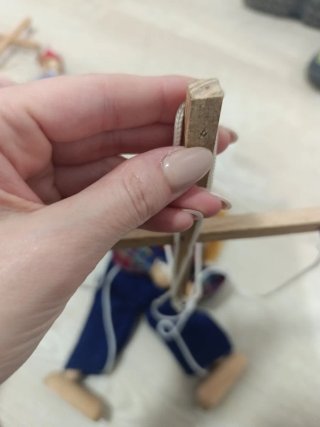 3 Marionetas de madera artesanales