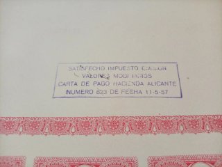 Obligación Junta Obras Puerto Alicante 1956