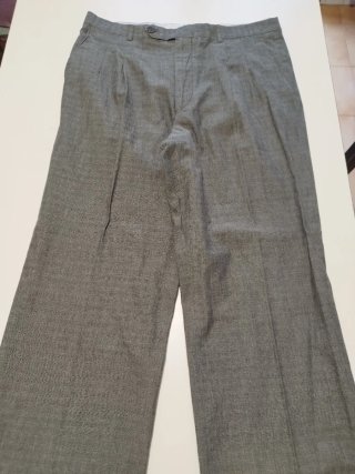Pantaloni sartoriali vintage in lino verde