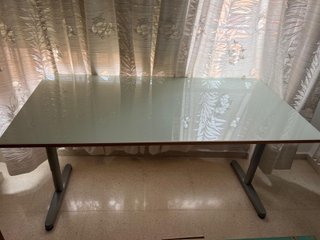 Mesa de cristal para oficina 160x80cm