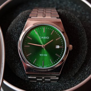 Reloj Casio MTP-B145d Verde y Plateado