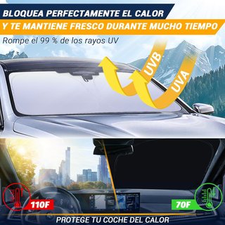 Parasol coche plegable protección UV parabrisas