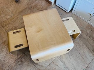 Juego mesa y sillas madera niños