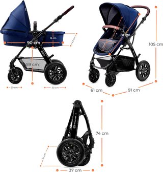 - Kinderkraft carrito bebé funcional 3 piezas