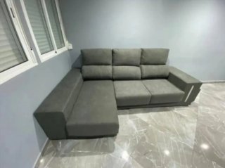 Sofá modular gris de tela