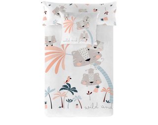 Funda nórdica infantil animales y piñas