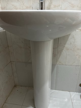 Lavabo con pie Roca Blanco