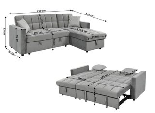Sofá Kris Cama de 210cm – Moderno, Funcional y Cómodo