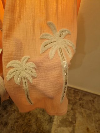 Camisa/Sobrecamisa bordada palmeras y glitter plat