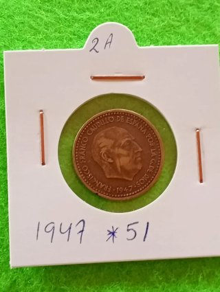Moneda Franco Caudillo de España 1947 estrella 51