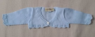 Rebeca bolero Celeste Bebé 56cm 0m