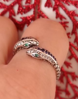 Anillo vintage, serpiente dos cabezas.