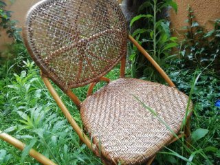 Sillas vintage de bambú y mimbre (2 unidades)