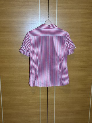 Camisa Burberry Mujer Rayas Roja/Blanca