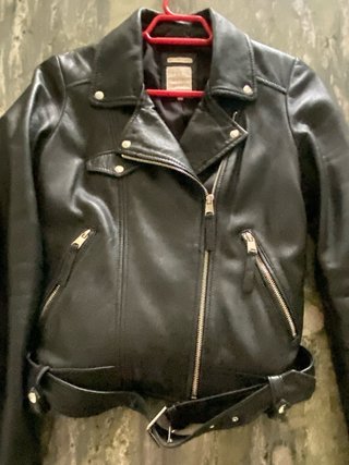 Cazadora Biker Cuero Negro