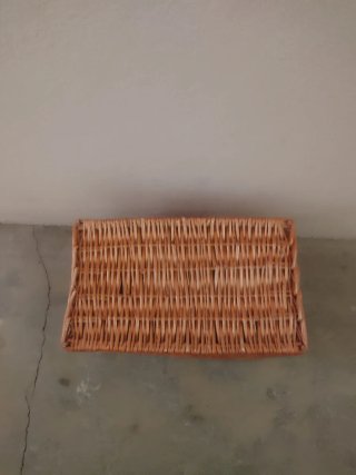 Cesta Mimbre Cuadrada. Ancho 49 alto 34 fondo 31