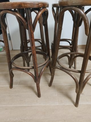 OCASIÓN 4 Taburetes Sillas Altas Vintage Madera To