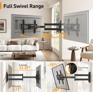 Perlegear soporte TV brazo articulado extralargo