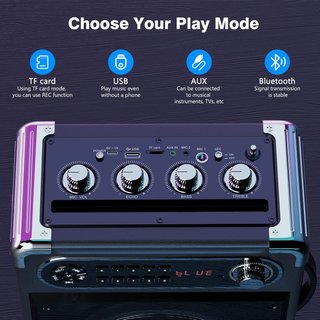 - JYX Altavoz karaoke portátil luces bluetooth