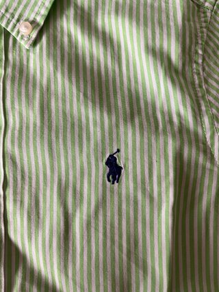 Camisa Polo Ralph Lauren Verde Rayas Talla 7 niño