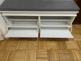 Banco Zapatero con Cajones y Cojín Gris