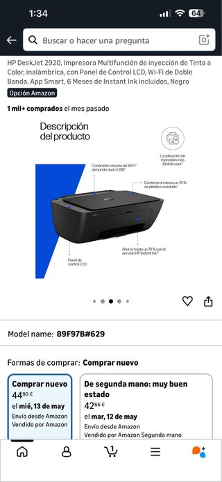 Impresora HP DeskJet 2920 Multifunción