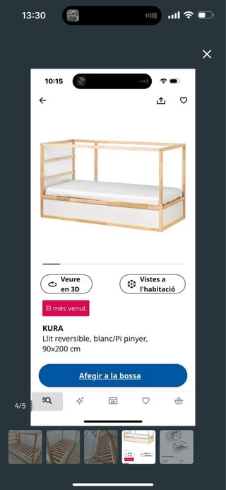 Cama infantil Kura Ikea (desmontada)