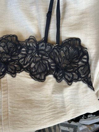 Vestido largo encaje negro beige talla L